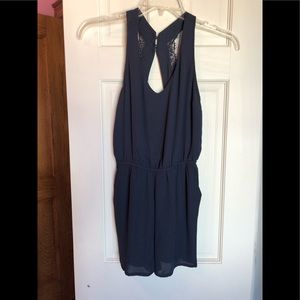 H&M | Navy Romper with Lace details